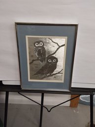 Optical Art Owl Framed Picture