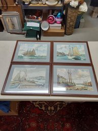 Lot Of 4 Framed Nautical Prints