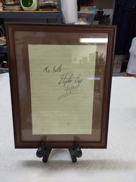 Framed Stephen King Signature