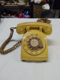 Vintage Bell Systems Yellow Rotary Phone