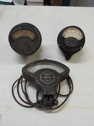 Lot Of 3 Antique Gauges