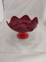 Red Glass Dish