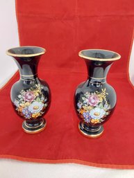 Pair Of Spyropoulos 24k Gold Vase