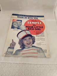 When I'm With You Shirley Temple The Poor Little Rich Girl Sheet Music
