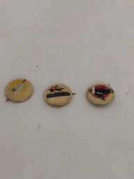 Lot Of 3 Kelloggs PEP Pinbacks 1940's Military