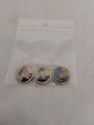 Lot Of 3 Kelloggs PEP Pinbacks 1940's Military