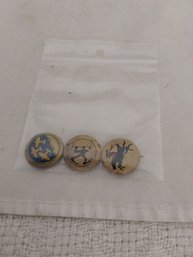 Lot Of 3 Kelloggs PEP Pinbacks 1940's Military