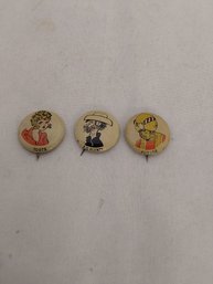 1940's Kelloggs PEP Pinbacks Lot Of 3