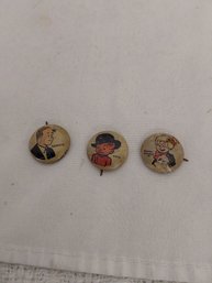 1940's Kelloggs PEP Pinbacks Lot Of 3