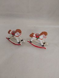 Pair Of Rocking Horse Candlestick Holders