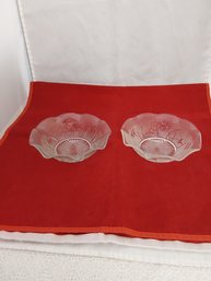 Pair Of Clear Glass Dishes