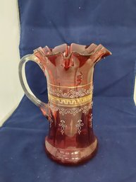 Colored Glass Pitcher