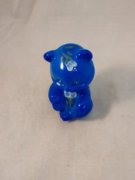 Fenton Hand Painted Glass Teddy Bear