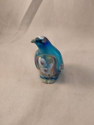 Fenton Hand Painted Glass Penguin