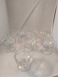 Lot Of 6 Glass Dessert Dishes