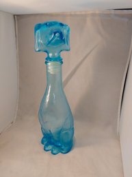 Blue Glass Dog Decanter