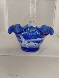 Fenton Glass Little Boy Blue Basket