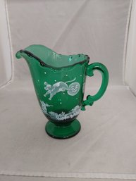 Fenton Cat And The Fiddle Glass Pitcher