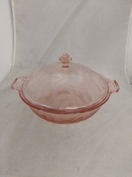 Depression Glass Covered Dish