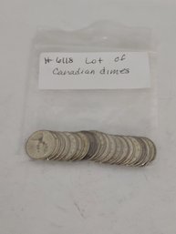 Lot Of Canadian Dimes