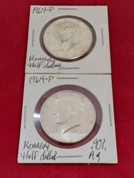 Pair Of Kennedy Half Dollars