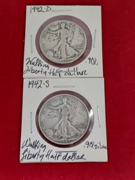 Pair Of Walking Liberty Half Dollars