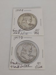 Pair Of Franklin Half Dollars