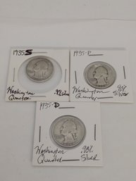 Lot Of 3 Washington Quarters