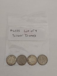 Lot Of  4 Silver Dimes