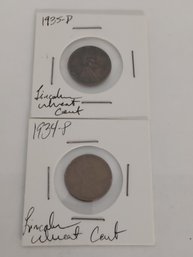 Lot Of  2 Lincoln Wheat Cent