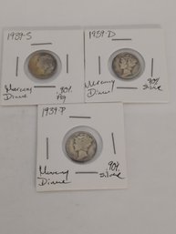 Lot Of  3 Mercury Dimes