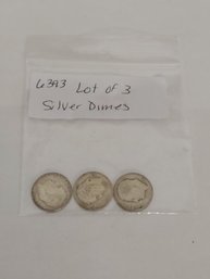 Lot Of 3 Silver Dimes