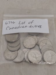 Lot Of Canadian Dimes