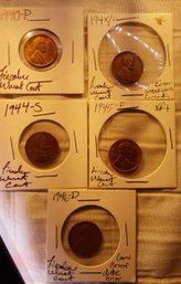 Lot Of 5 Lincoln Wheat Cent