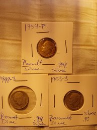 Lot Of 3 Roosevelt Dimes