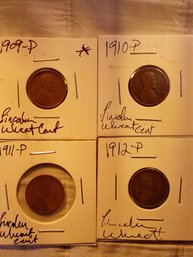 Lot Of 4 Lincoln Wheat Cent