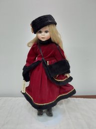 Porcelain Nancy Doll On Stand