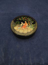 Round Painted Trinket Box