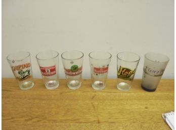 Lot Of 6 Beer Glasses