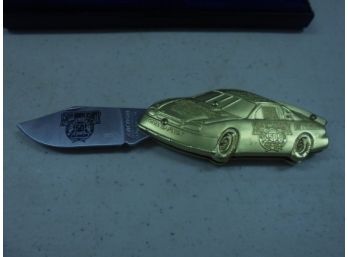 Nascar 50th Anniversary Gold Tone Collector Knife Limited Editiion