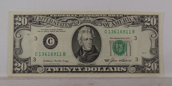 1985 $20 Federal Reserve Note Uncirculated With 911 In Serial Number