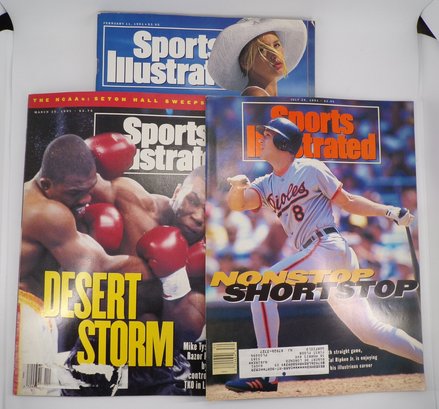 Three Vintage 'Sports Illustrated' Magazines, 1991, Including Swimsuit Issue