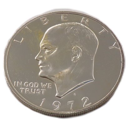 Beautiful 1972-S Proof Eisenhower Silver Dollar (No Box) Mirror-Like Deep Cameo, GEM BU