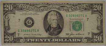 1985 $20 Federal Reserve Note AU