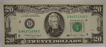 1990 $20 Federal Reserve Note Crisp Uncirculated