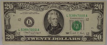 1990 $20 Federal Reserve Note AU/CU