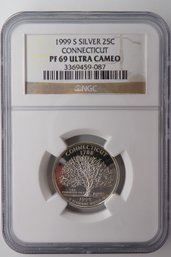 Key Date & State Silver 1999-S State Quarter (Connecticut) NGC PF 69 Ultra Cameo GEM Brilliant Uncirculated