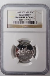 Key Date & State Silver 1999-S State Quarter (New Jersey) NGC PF 69 Ultra Cameo