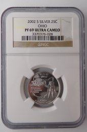 Silver 2002-S State Quarter (Ohio) NGC PF 69 Ultra Cameo