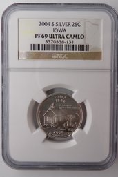 Silver 2004-S State Quarter (Iowa) NGC PF 69 Ultra Cameo